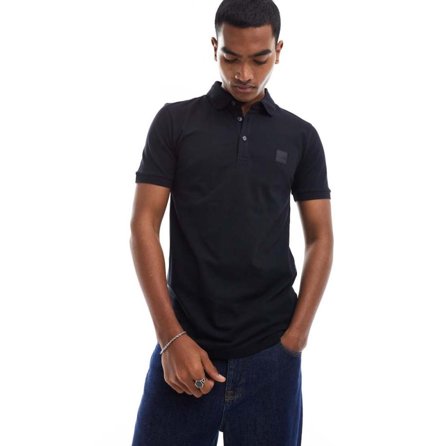 BOSS - Orange - Passenger - Polo in zwart Zwart