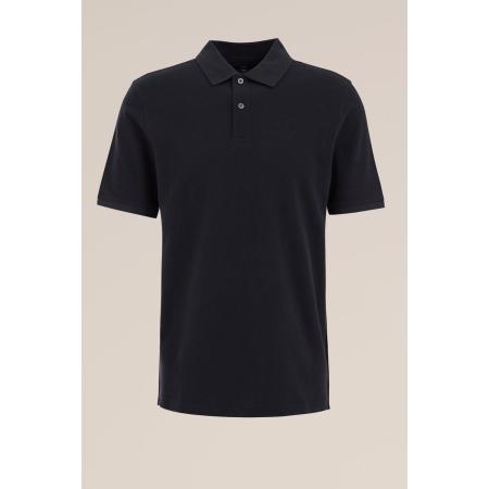 Fundamentals - Polo met structuur - Slim Fit - Marineblauw - Katoen - Maat: XXXL