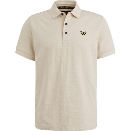 PME Legend Poloshirt Jacquard Jersey Ecru
