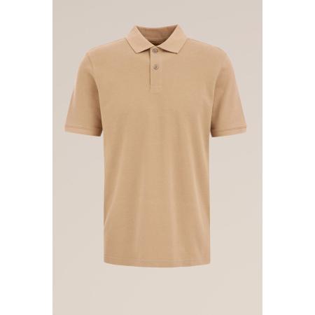 Fundamentals - Polo met structuur - Slim Fit - Beige - Katoen - Maat: XXXL