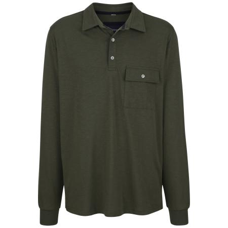 BABISTA Poloshirt lange mouw olijf, Melange