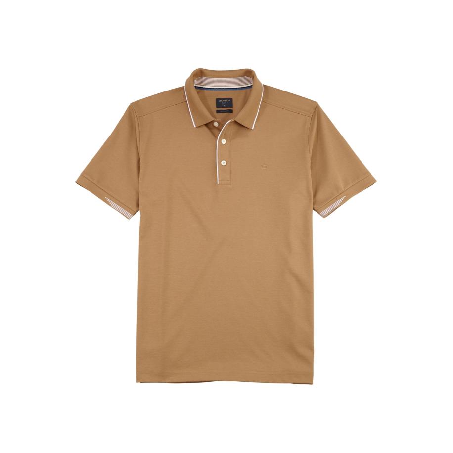 OLYMP Casual Polo shirt Korte mouw caramel Bruin