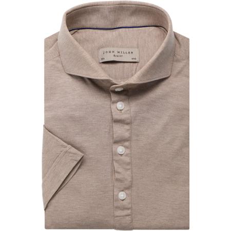 John Miller Polo shirt Korte mouw lichtbruin