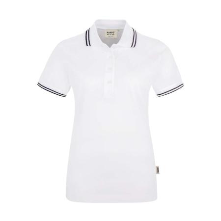 HAKRO 205 Dames Poloshirt wit/zwart, Tweekleurig