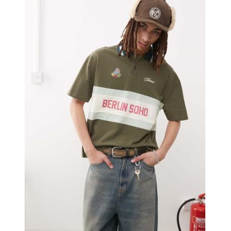 Prohibited - Poloshirt met print in groen