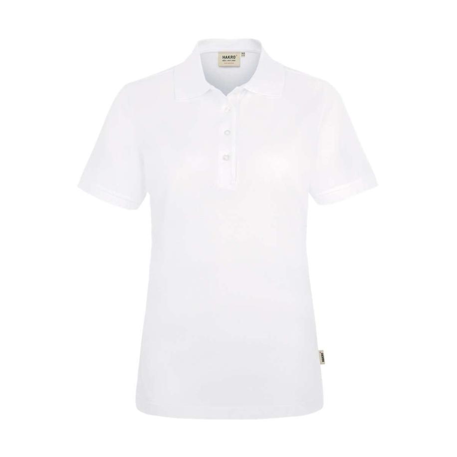 HAKRO 218 Dames Poloshirt wit, Effen Wit