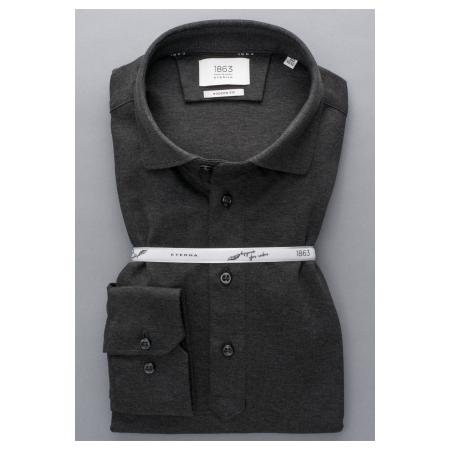 ETERNA 1863 Poloshirt lange mouw antraciet, Effen