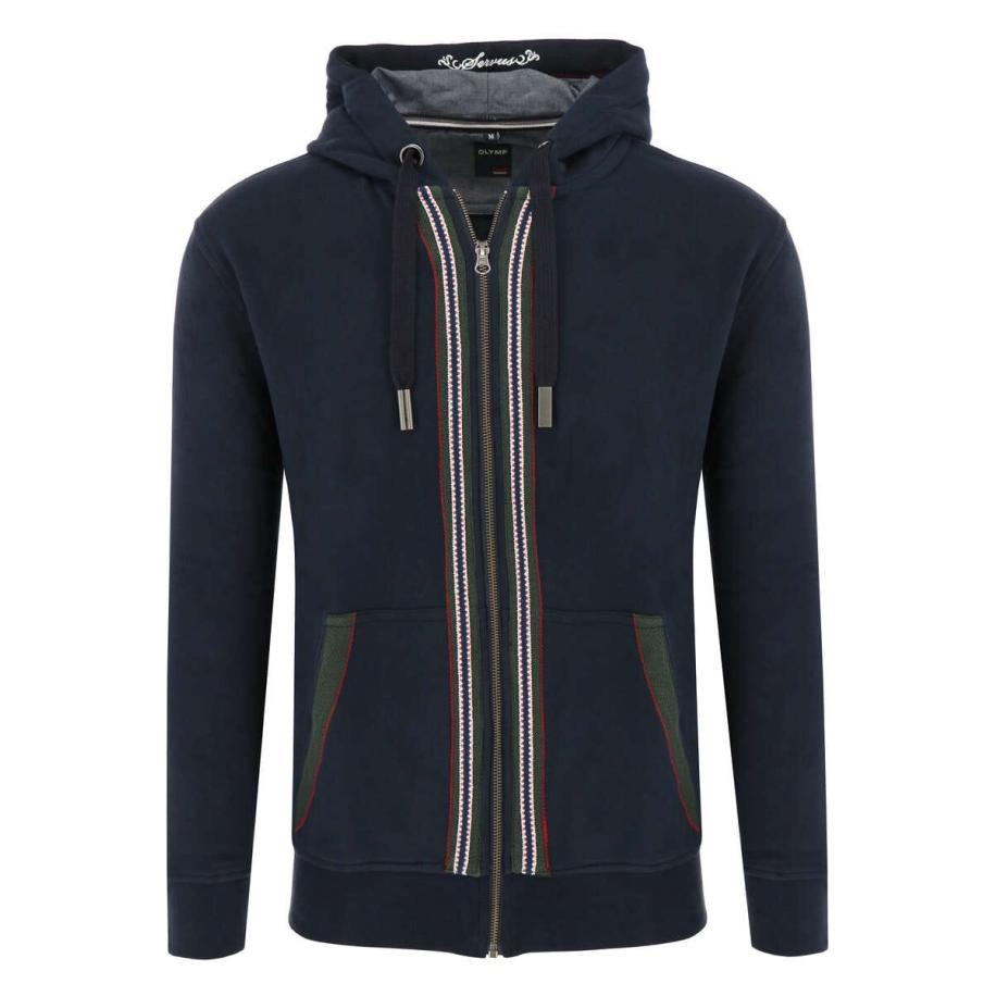 OLYMP Casual Sweatshirt Kap nachtblauw, Effen Blauw