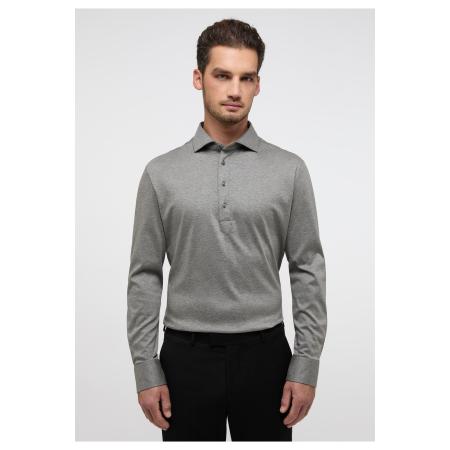 ETERNA 1863 Poloshirt lange mouw staalgrijs, Effen