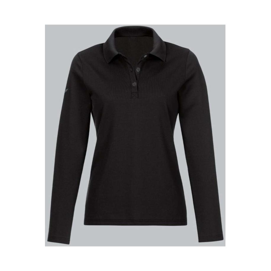 TRIGEMA Dames Poloshirt zwart, Effen Zwart