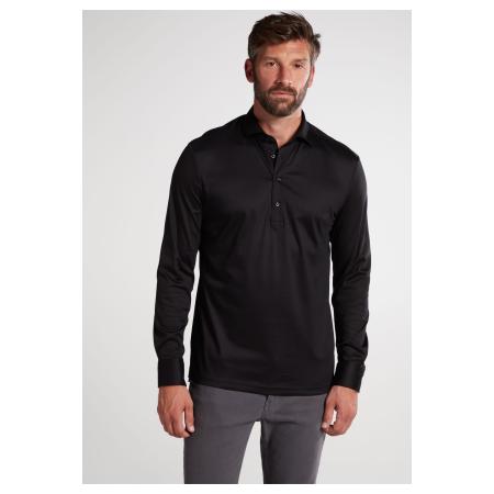 ETERNA 1863 Poloshirt lange mouw zwart, Effen