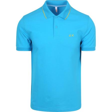 Sun68 Poloshirt Small Stripe Collar Blauw