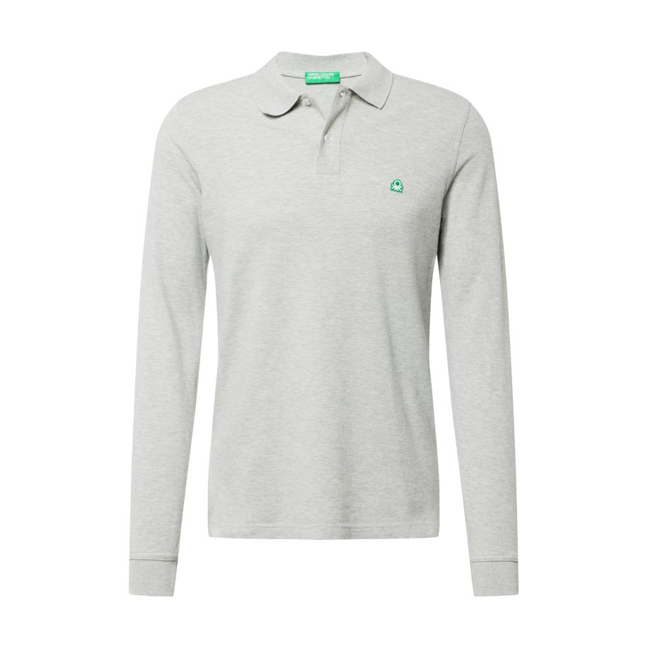 United Colors of Benetton UNITED COLORS OF BENETTON Shirt grijs gemêleerd / jade groen -