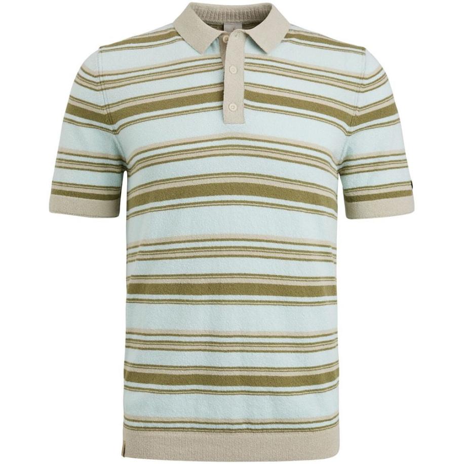 Cast Iron Poloshirt Bouclé Lichtblauw Blauw