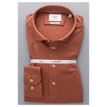 ETERNA 1863 Poloshirt lange mouw oranje, Effen