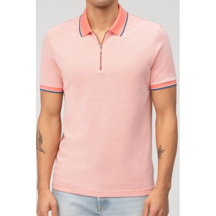 OLYMP Casual Polo shirt Korte mouw koraal Oranje