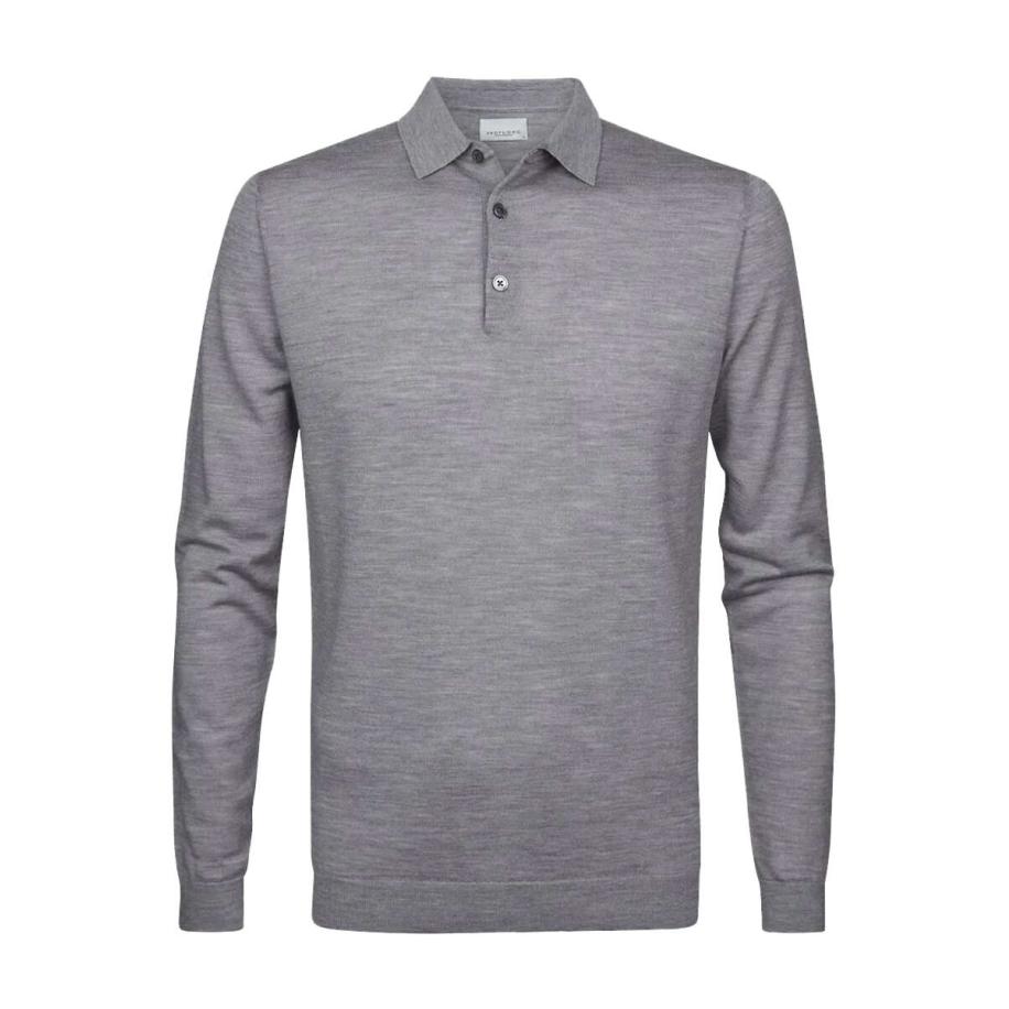 Profuomo Polo shirt grijs, Effen Grijs