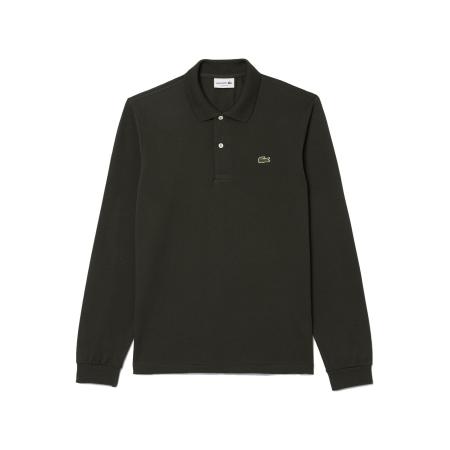 Lacoste Poloshirt lange mouw groen, Effen