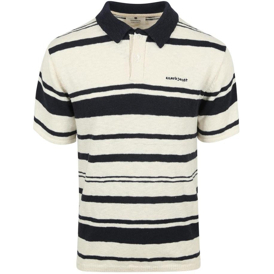 Anerkjendt Sofus T-shirt Donkerblauw Gestreept Blauw