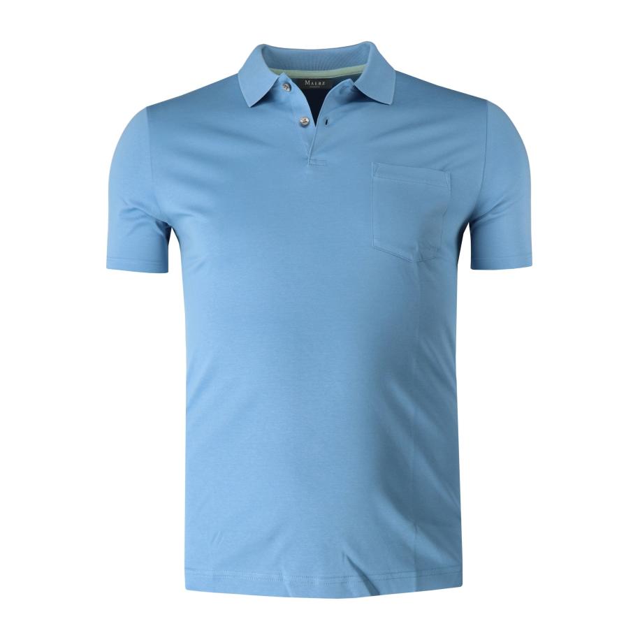 MAERZ Polo shirt Korte mouw blauw Blauw