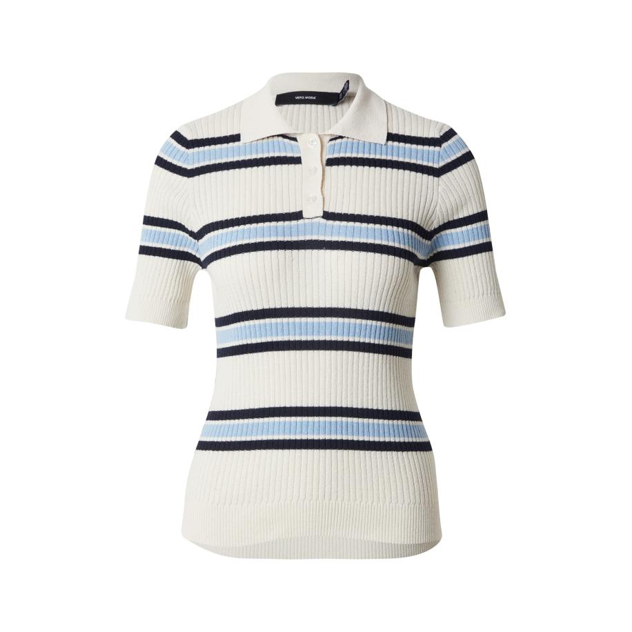 Vero Moda VERO MODA Shirt VMDAISY crème / lichtblauw / zwart -