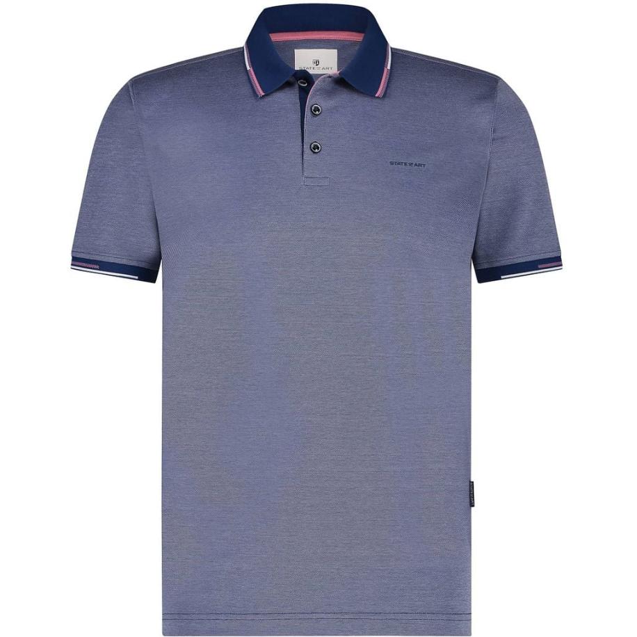 State Of Art Pique Polo Kobaltblauw Blauw