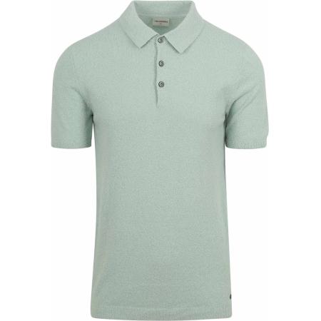 No Excess Knitted Poloshirt Structuur Groen