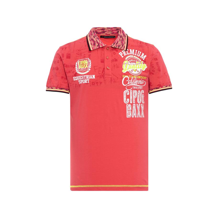 Cipo & Baxx CIPO & BAXX Shirt geel / rood / wit -