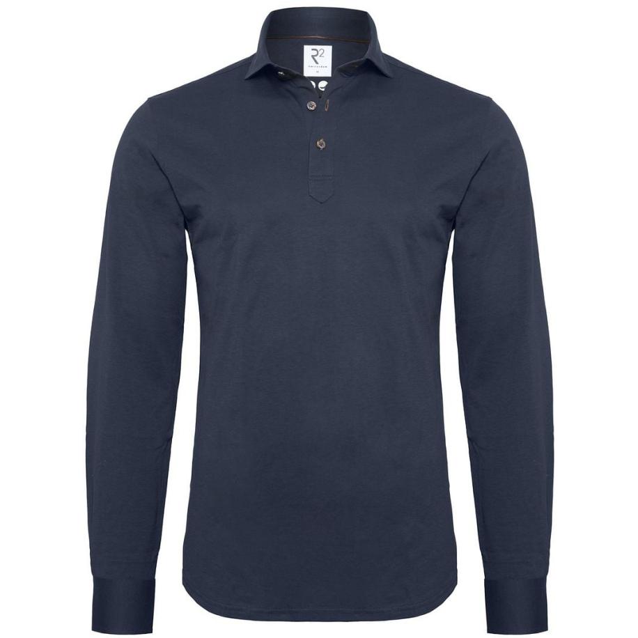 R2 Long Sleeve Polo Jersey Navy Blauw