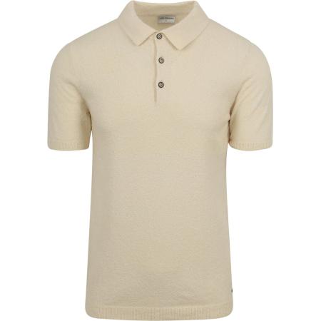 No Excess Knitted Poloshirt Structuur Ecru