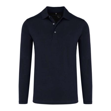 Marvelis Casual Poloshirt lange mouw marine, Effen