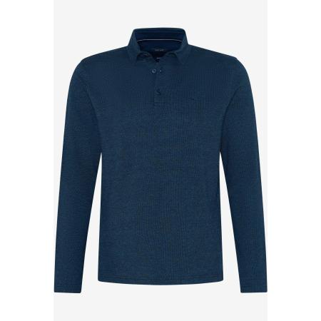 Brax Poloshirt lange mouw indigo, Gestructureerd