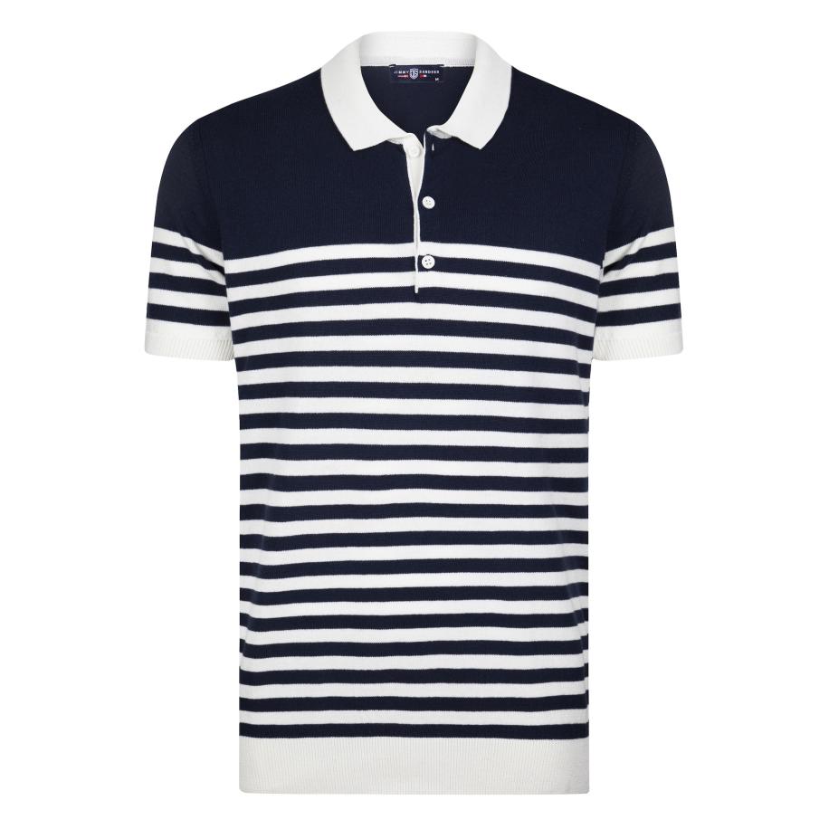 Jimmy Sanders Jimmy Sanders Shirt navy / wit -