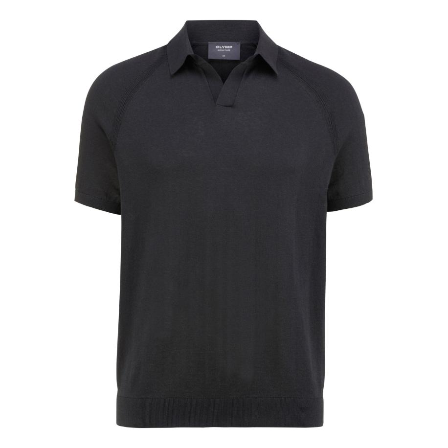 OLYMP SIGNATURE Soft Business Polo shirt Korte mouw zwart Zwart
