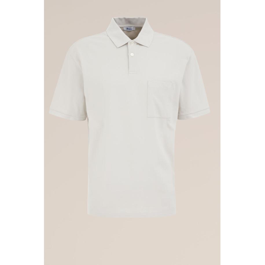 Blue Ridge heren polo met structuur - Regular fit - Lichtgrijs - Katoen - Maat: M Grijs