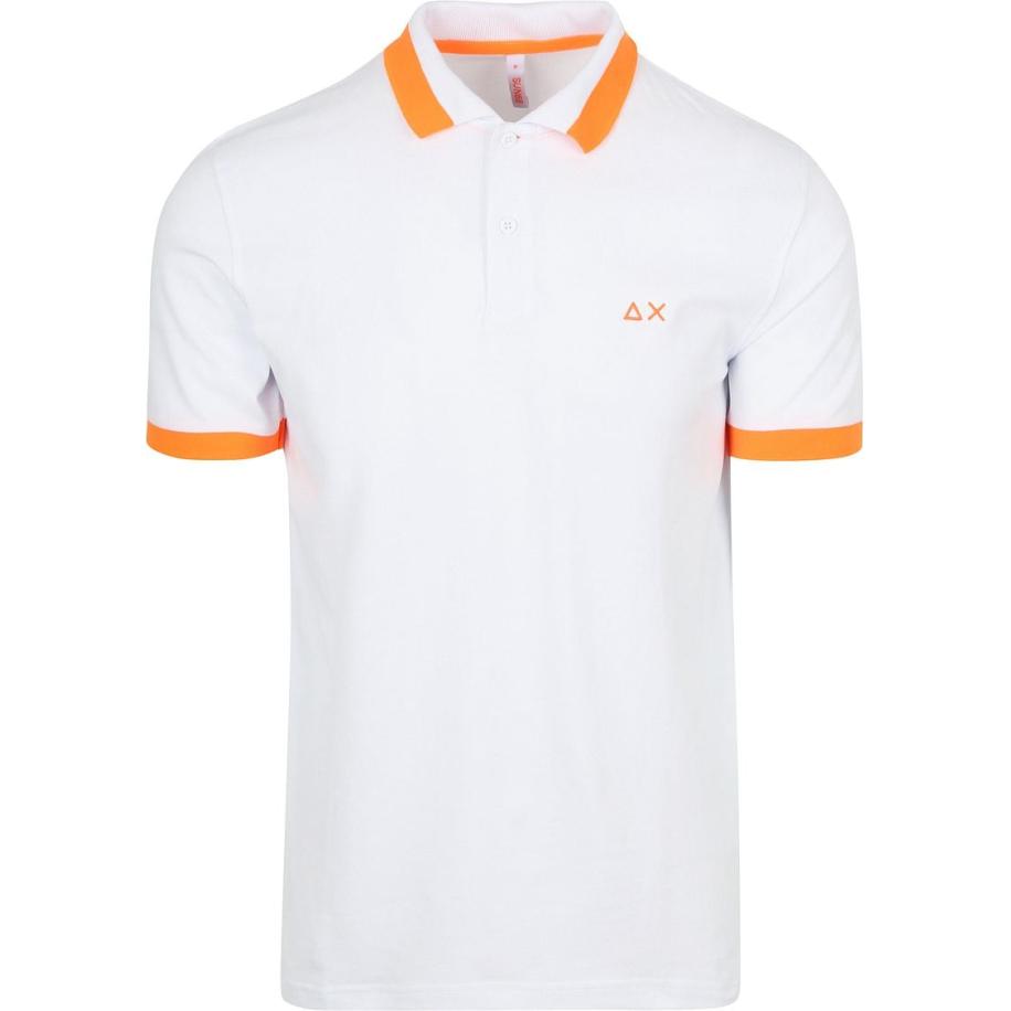 Sun68 Poloshirt Big Stripe Fluo Wit Wit