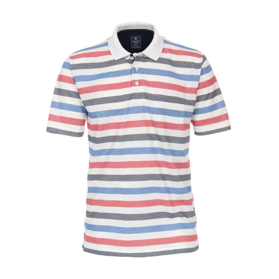 Redmond Casual Polo shirt Korte mouw blauw/rood/wit Rood