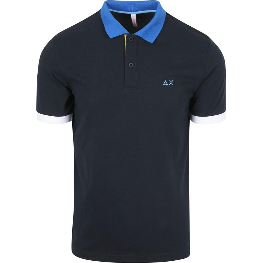 Sun68 Poloshirt Color Way Navy Blauw