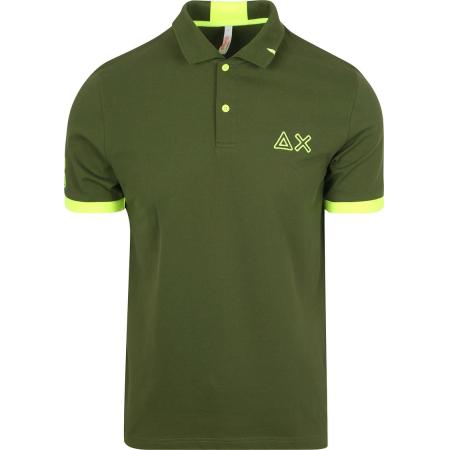 Sun68 Poloshirt Logo Fluo Army Groen