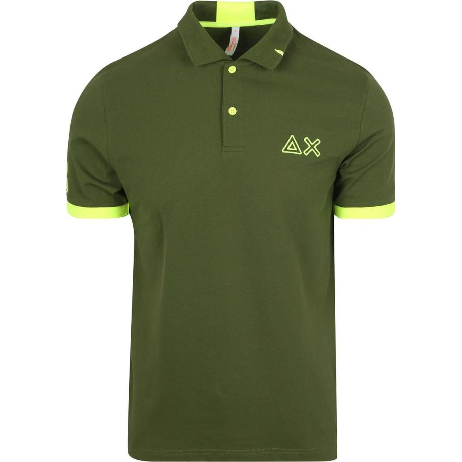 Sun68 Poloshirt Logo Fluo Army Groen Groen