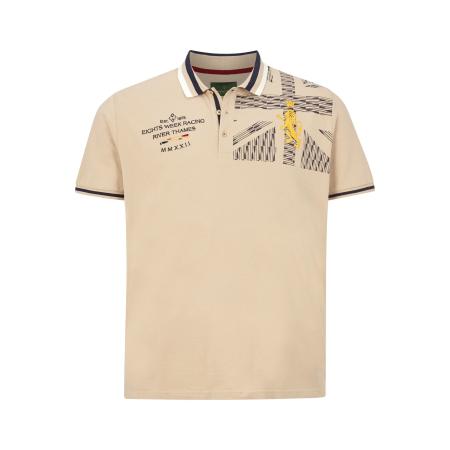 Charles Colby Polo shirt Korte mouw lichtbruin