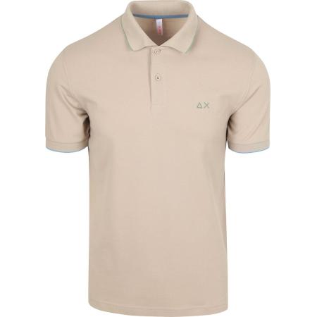 Sun68 Poloshirt Small Stripe Collar Greige