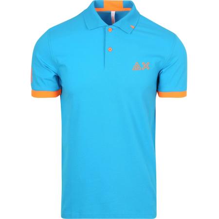 Sun68 Poloshirt Logo Fluo Blauw
