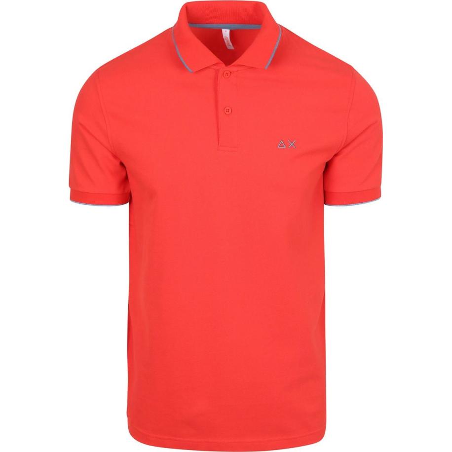 Sun68 Poloshirt Small Stripe Collar Rood Rood