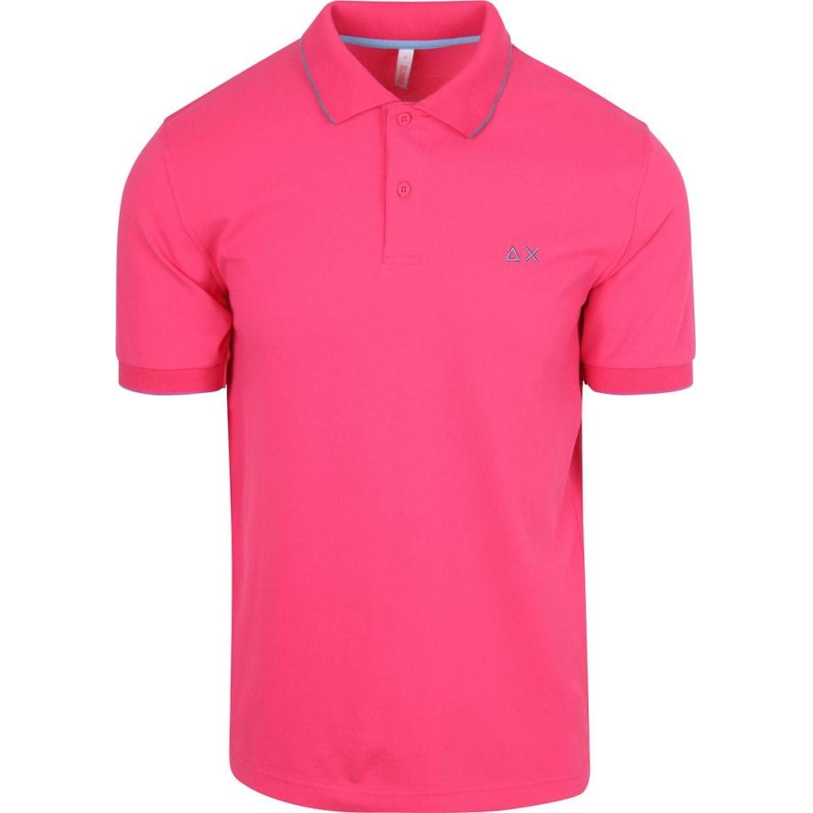 Sun68 Poloshirt Small Stripe Collar Roze Roze