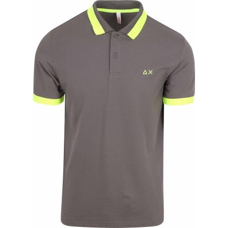 Sun68 Poloshirt Big Stripe Fluo Antraciet
