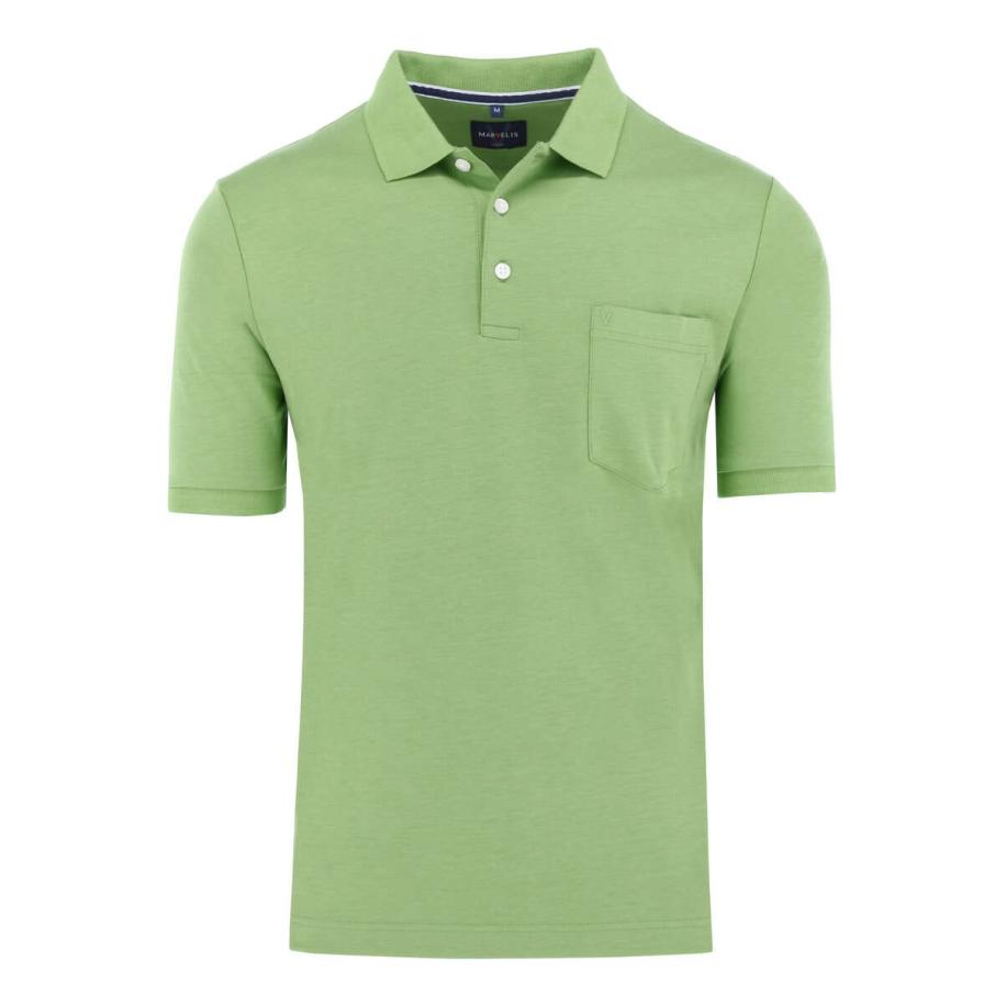 Marvelis Casual Polo shirt Korte mouw limegroen Groen