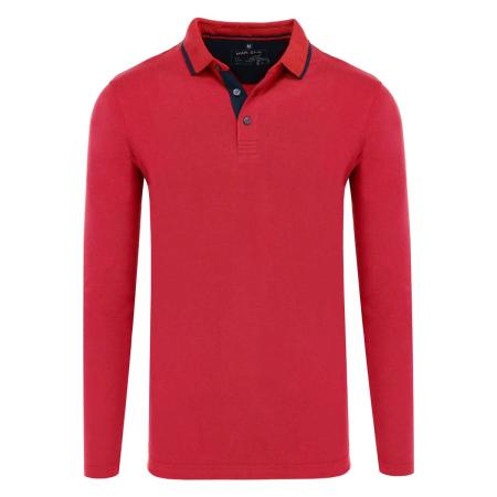 Marvelis Casual Poloshirt lange mouw baksteenrood, Effen