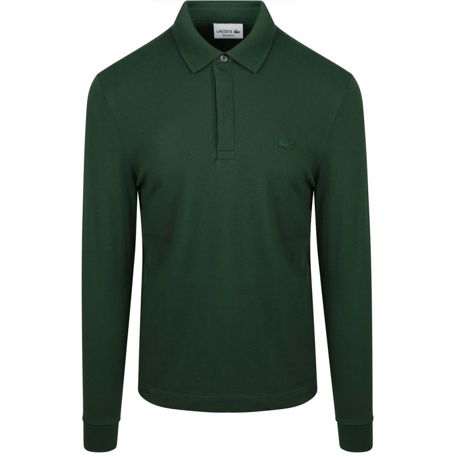 Lacoste Longsleeve Poloshirt Piqué Donkergroen Groen