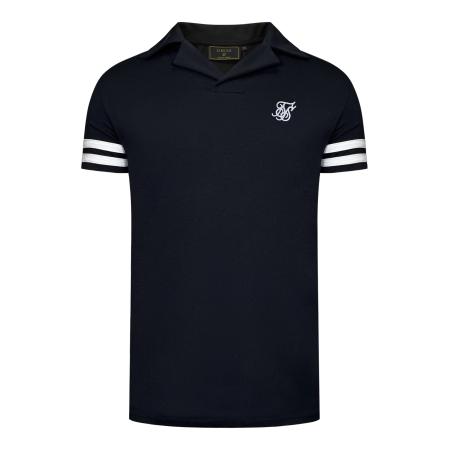 SikSilk Shirt Turnier Revere zwart / wit